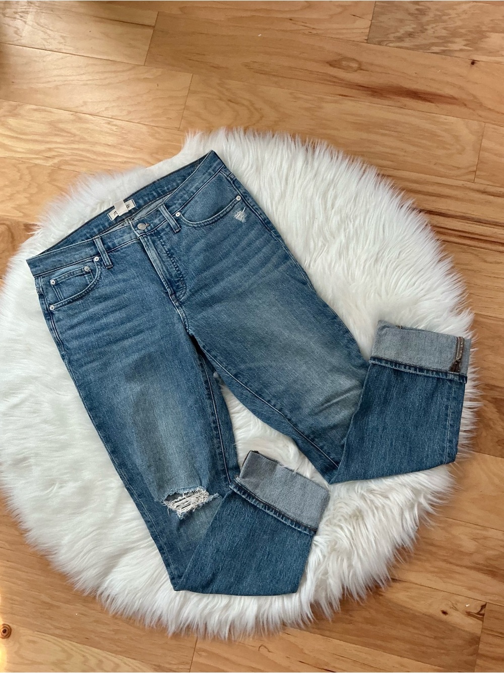Madewell Mid Rise Distressed Perfect Vintage Jeans Size 29 TALL